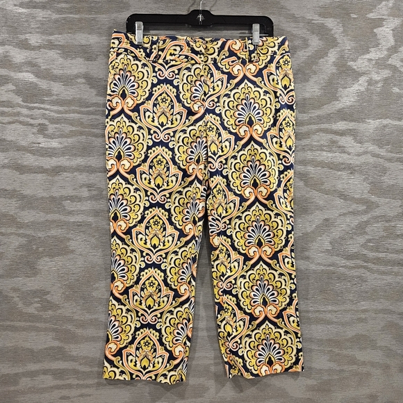 J. Crew Factory Women's SZ 8 City Fit Multi Color Straight Leg Cropped Pants - Picture 2 of 13